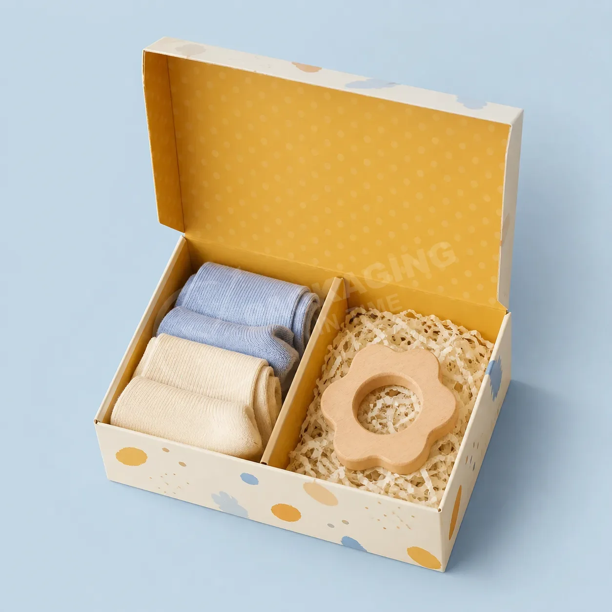 Dual-Window Baby Gift Box with Socks and Keepsake Toys image 2