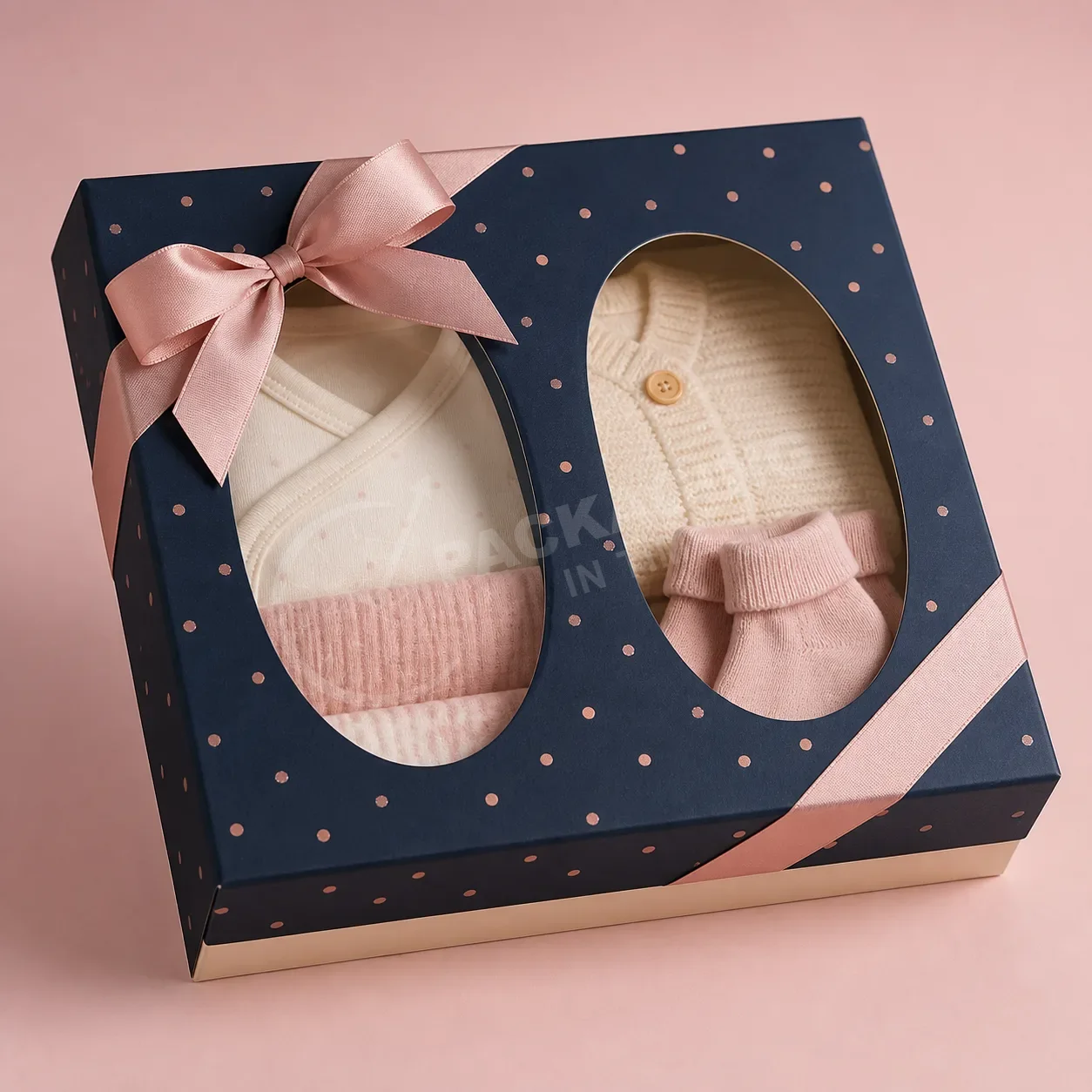 Dual-Window Baby Gift Box with Socks and Keepsake Toys image 3