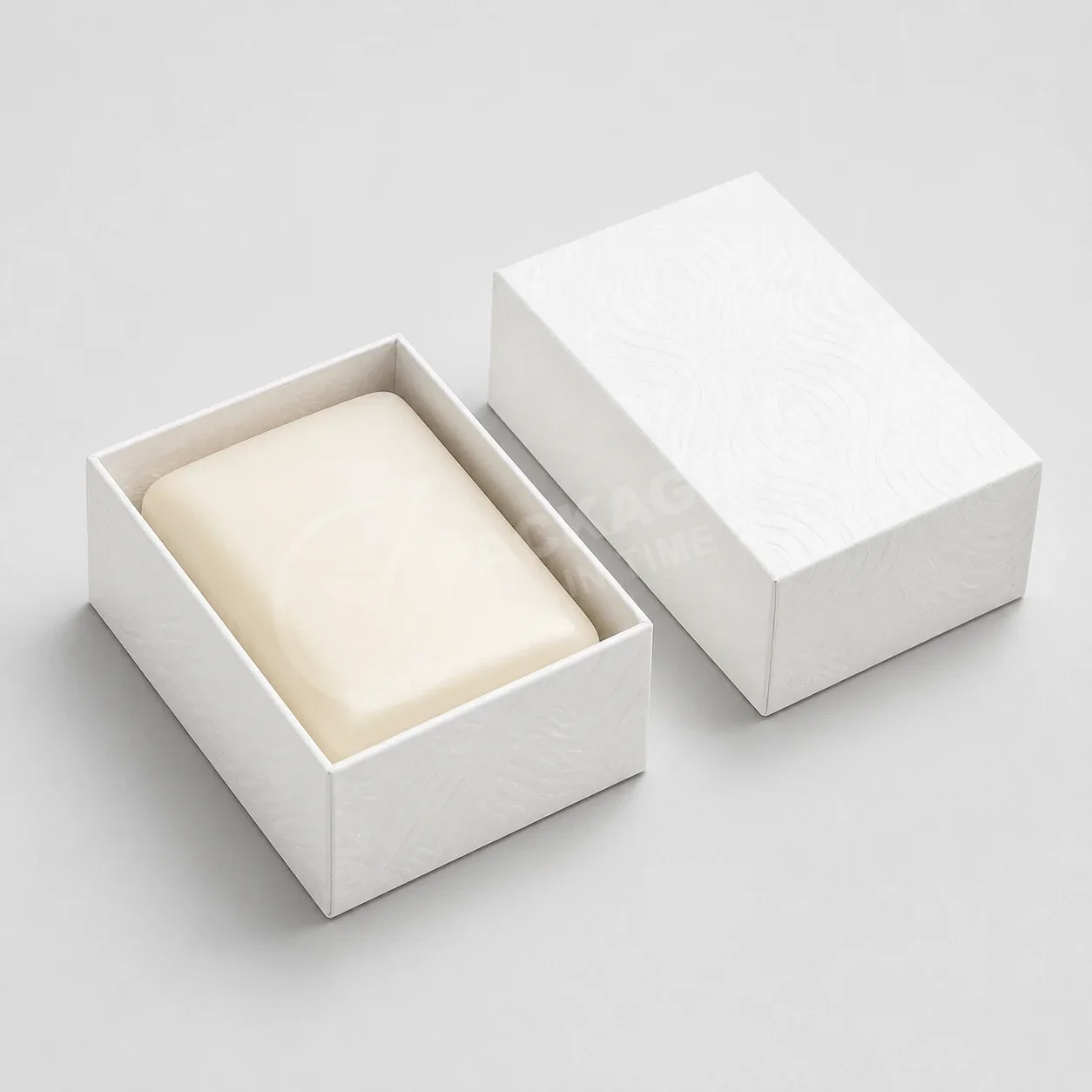White Soap Box with Quilted Pattern - Tray and Sleeve Design image 2